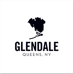 Glendale, Queens - New York (black) Posters and Art